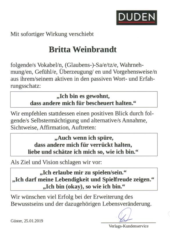Selbstzertifizierung Britta Weinbrandt_Glaubenssatz auflösen